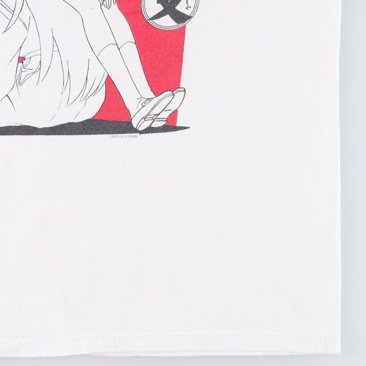 2000'S INUYASHA Anime Character Print T-Shirt, Men's Size M unclear white type Vintage Second Hand