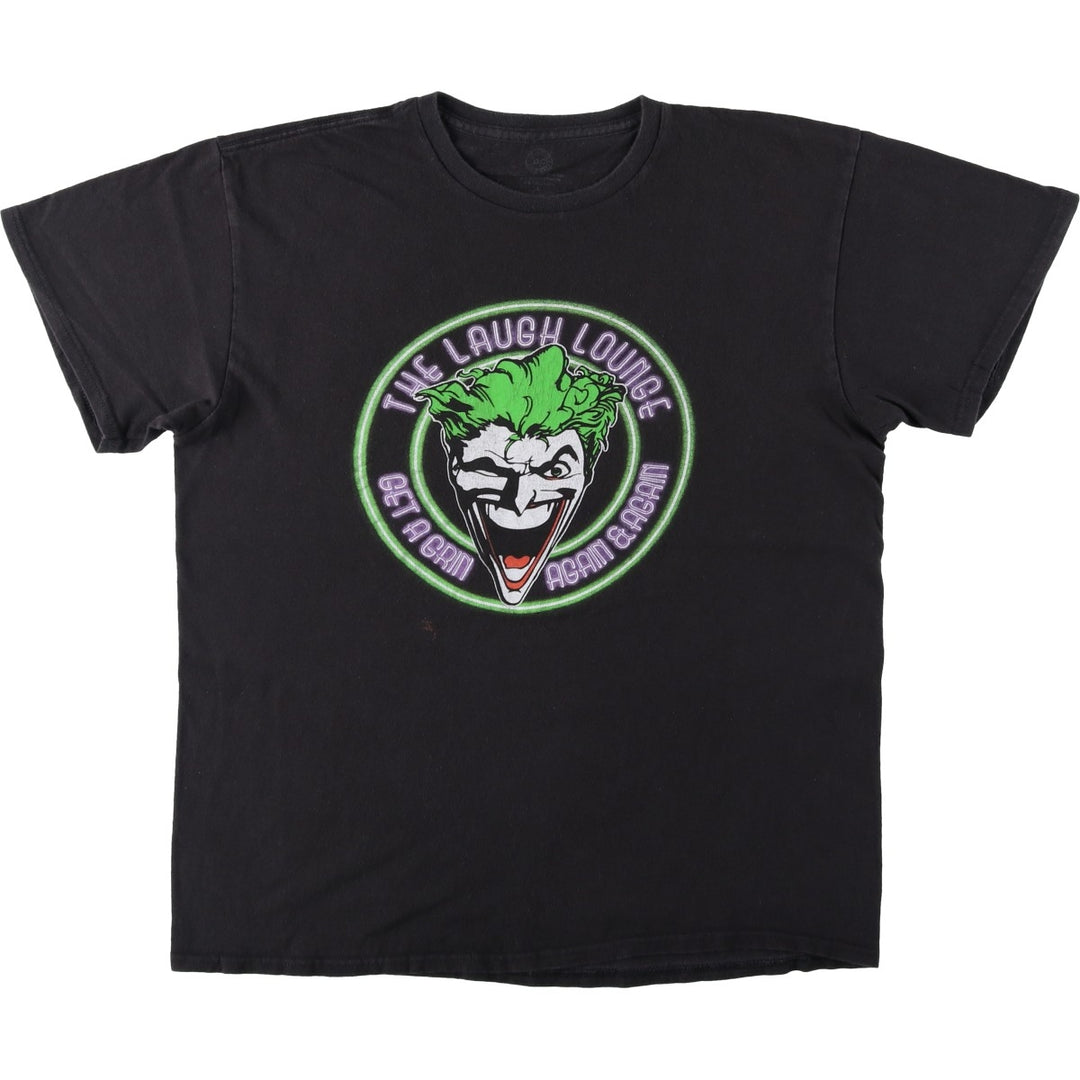 BATMAN Batman Joker character print T-shirt Men's L size cotton black type Vintage Second Hand