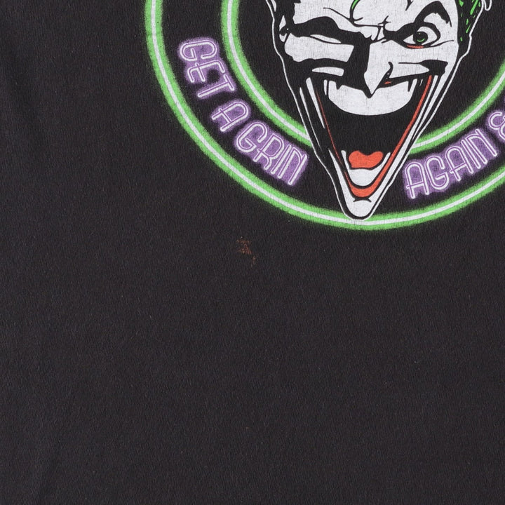 BATMAN Batman Joker character print T-shirt Men's L size cotton black type Vintage Second Hand