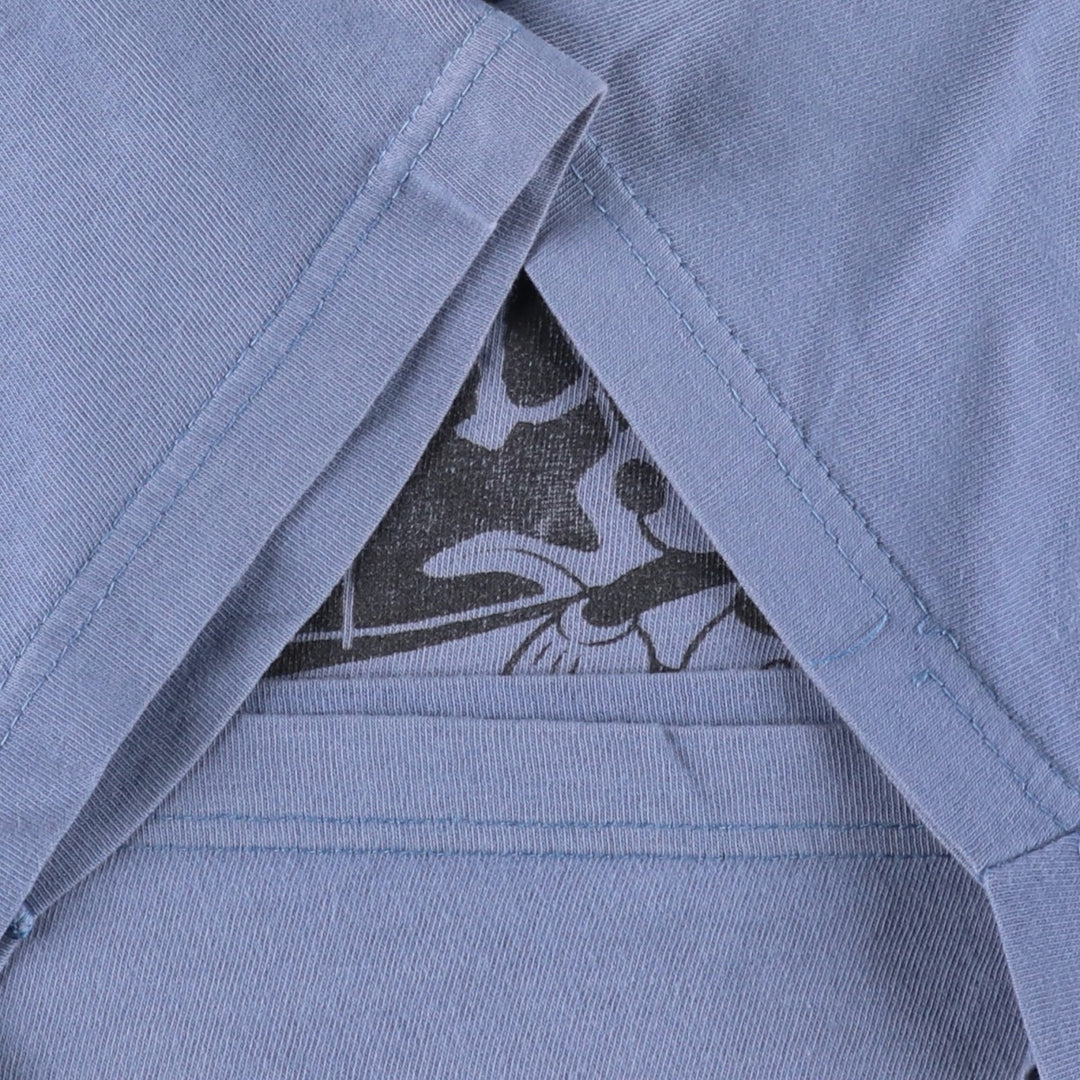 Disney MICKEY MOUSE character print T-shirt, men's size XL. cotton blue type Vintage Second Hand
