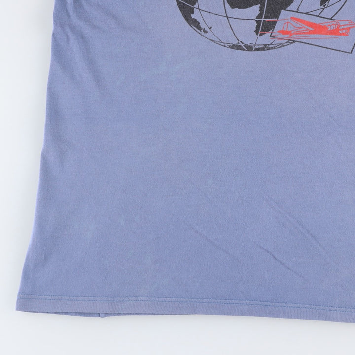 Disney MICKEY MOUSE character print T-shirt, men's size XL. cotton blue type Vintage Second Hand