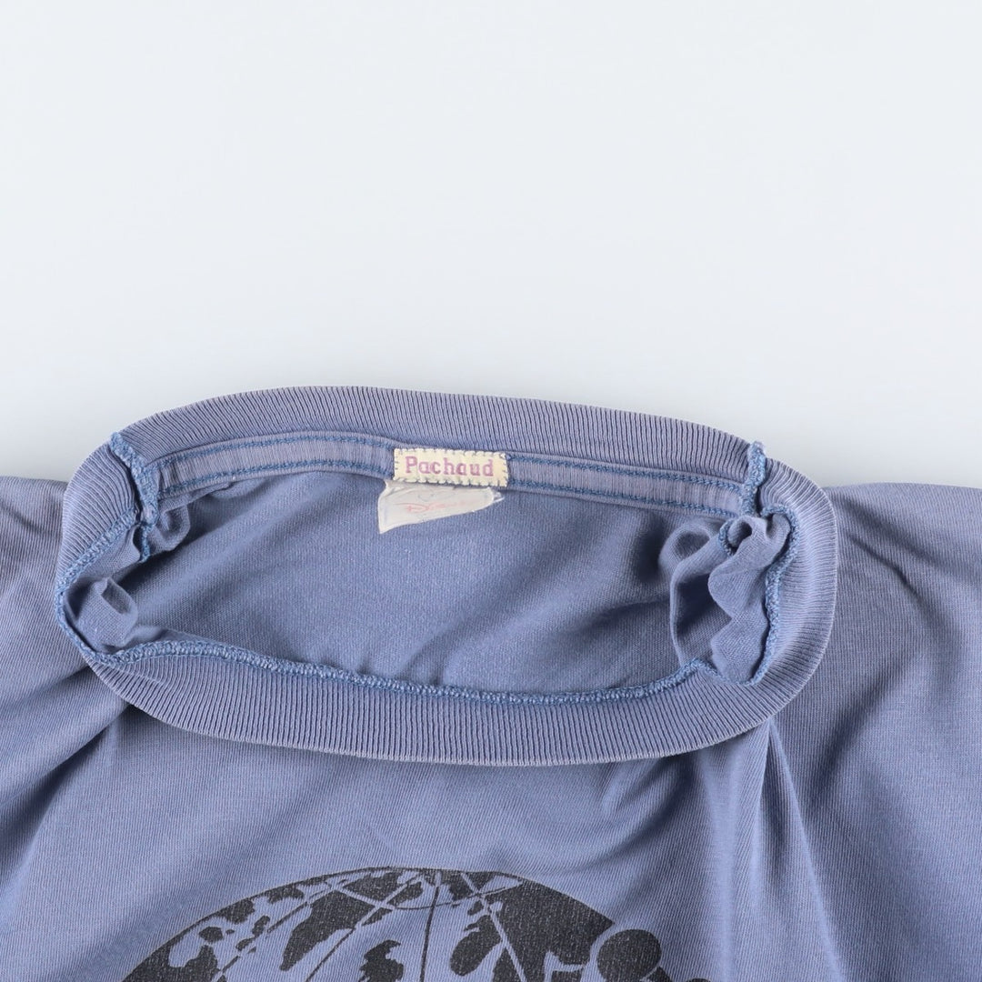 Disney MICKEY MOUSE character print T-shirt, men's size XL. cotton blue type Vintage Second Hand