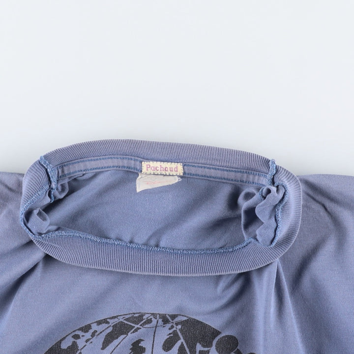 Disney MICKEY MOUSE character print T-shirt, men's size XL. cotton blue type Vintage Second Hand