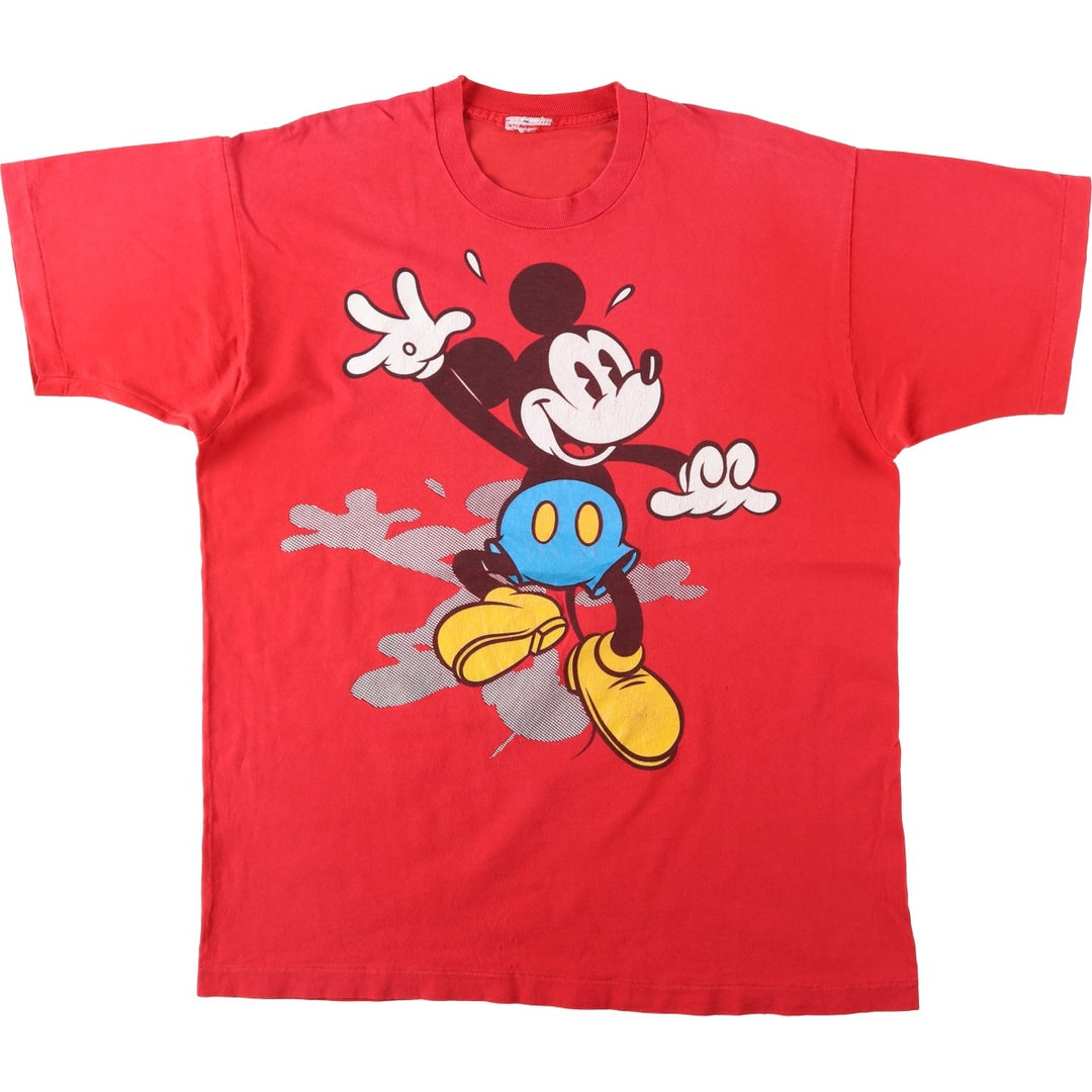 MICKEY MOUSE Mickey Mouse Character Print T-Shirt, Men's XL (approx.) unclear red type Vintage Second Hand