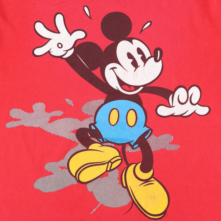 MICKEY MOUSE Mickey Mouse Character Print T-Shirt, Men's XL (approx.) unclear red type Vintage Second Hand