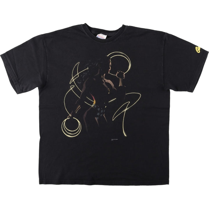 90'S Hanes Heavyweight Wonder Woman Character Print T-Shirt, Men's Size L (approx.), Vintage cotton black type Vintage Second Hand