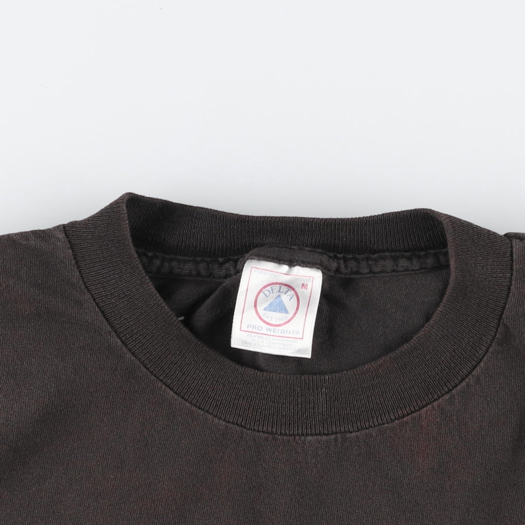 Delta Superman Character Print T-Shirt (Men's Size M) cotton black type Vintage Second Hand