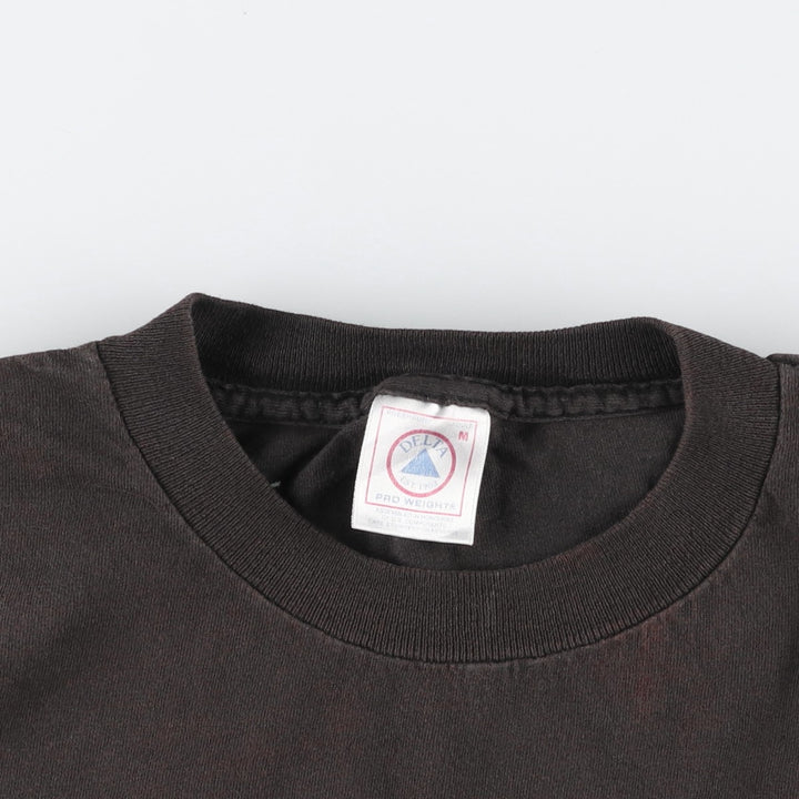 Delta Superman Character Print T-Shirt (Men's Size M) cotton black type Vintage Second Hand