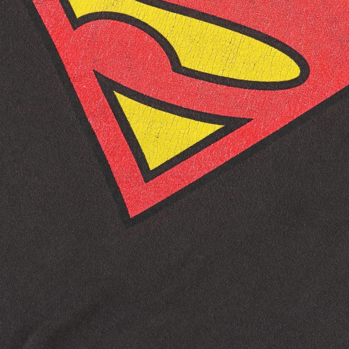 Delta Superman Character Print T-Shirt (Men's Size M) cotton black type Vintage Second Hand