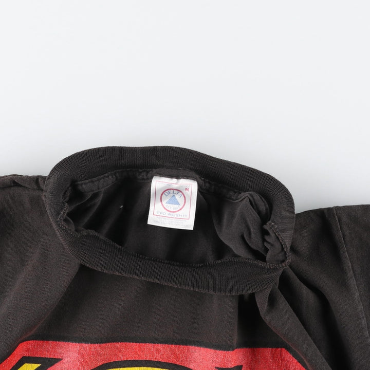 Delta Superman Character Print T-Shirt (Men's Size M) cotton black type Vintage Second Hand