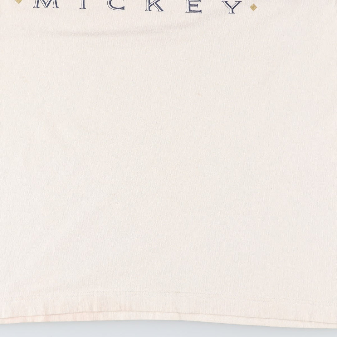 80'S Disney Originals Mickey Mouse Character Print T-Shirt, Made in USA, Men's Size L (approx.), Vintage cotton Beige type Vintage Second Hand