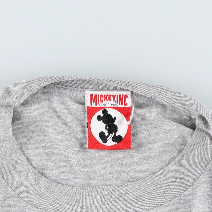 90'S MICKY,INC character print T-shirt, men's size XXL equivalent, vintage. cotton gray type Vintage Second Hand