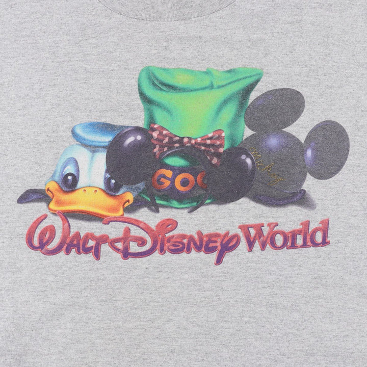 90'S MICKY,INC character print T-shirt, men's size XXL equivalent, vintage. cotton gray type Vintage Second Hand