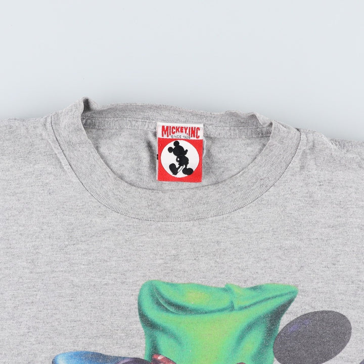 90'S MICKY,INC character print T-shirt, men's size XXL equivalent, vintage. cotton gray type Vintage Second Hand