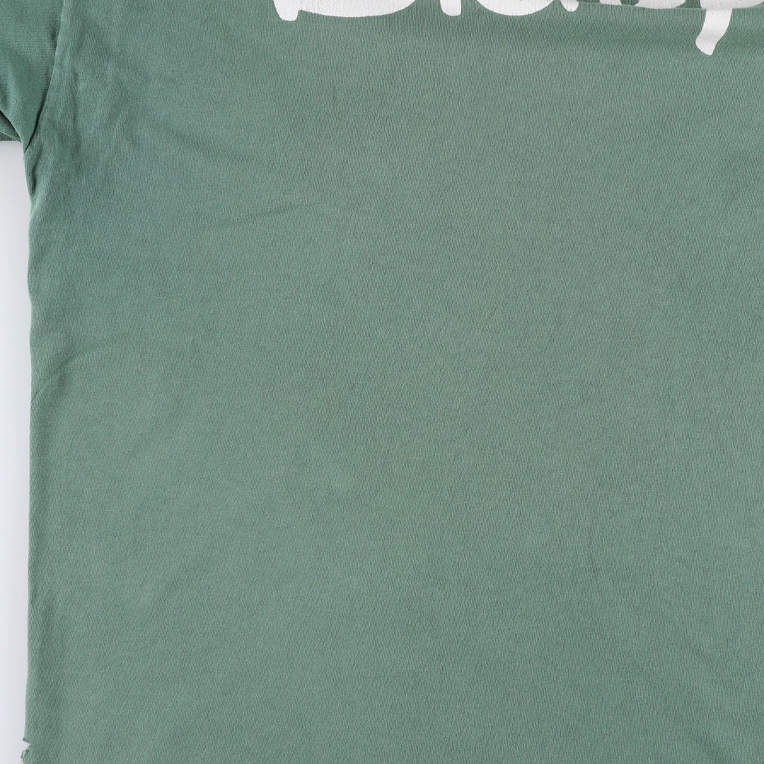 90'S Disney DESIGNS MICKEY MOUSE character print T-shirt, Made in USA, Men's XL equivalent, Vintage cotton Khaki type sage green Vintage Second Hand