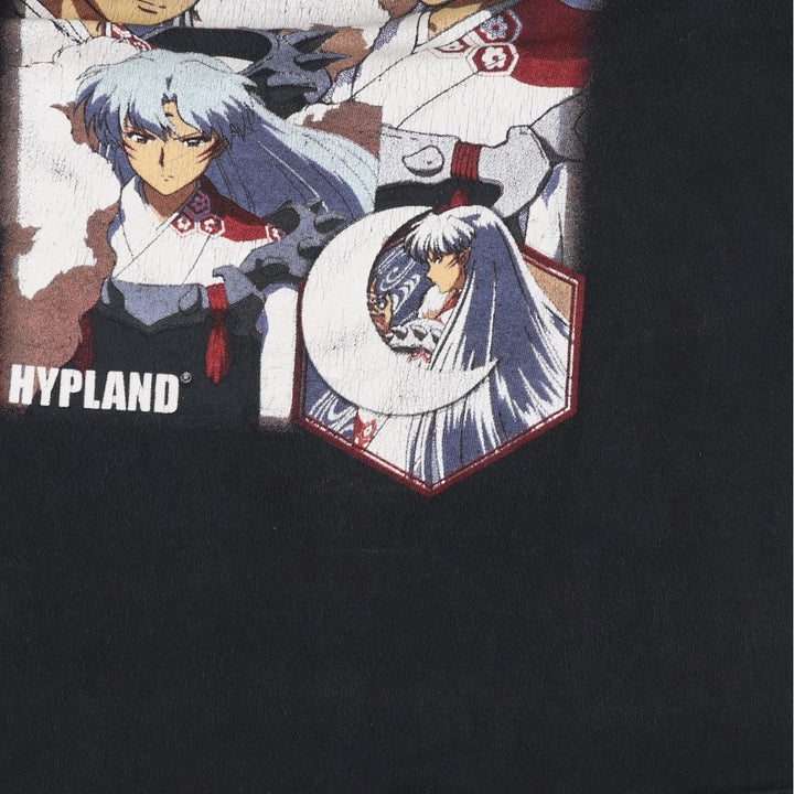 2000'S INUYASHA Sesshomaru Anime Character Print T-Shirt, Men's Size L unclear black type Vintage Second Hand