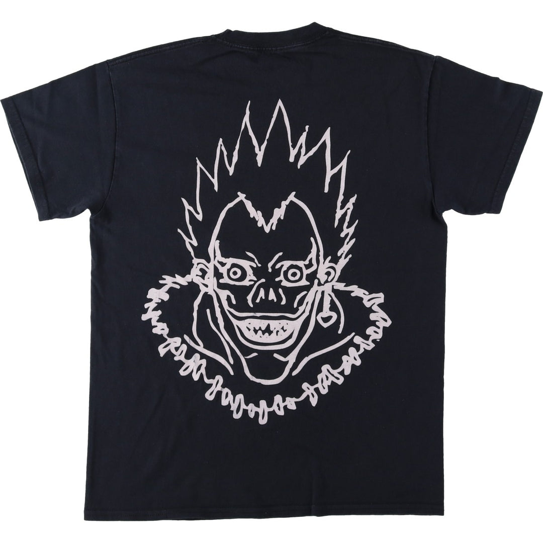Death Note Ryuk Anime Character Print T-Shirt Men's M Size cotton black type Vintage Second Hand