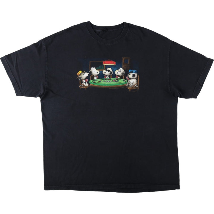 SNOOPY character print T-shirt, men's size XL. unclear black type Vintage Second Hand