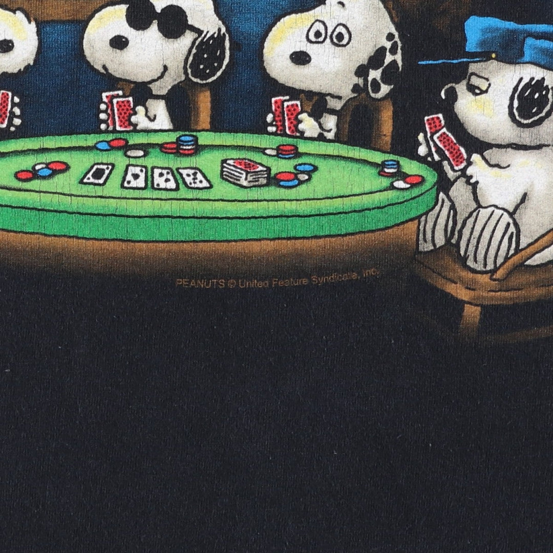 SNOOPY character print T-shirt, men's size XL. unclear black type Vintage Second Hand