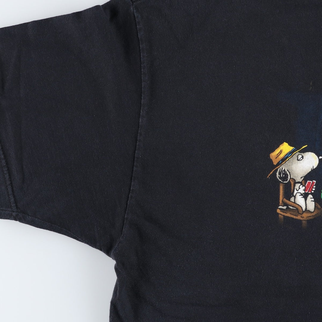 SNOOPY character print T-shirt, men's size XL. unclear black type Vintage Second Hand