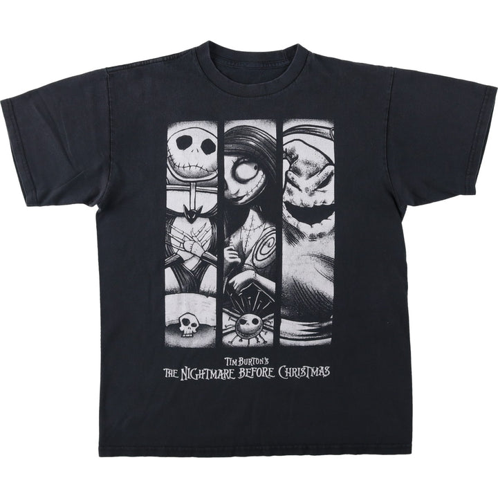 The Nightmare Before Christmas Character Print T-Shirt (Men's Size M) cotton black type Vintage Second Hand