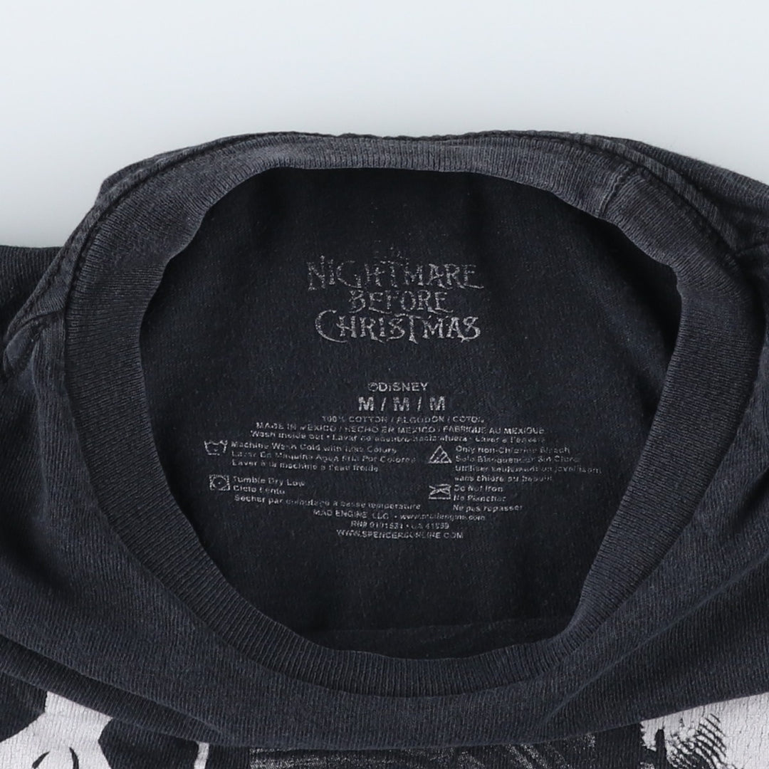 The Nightmare Before Christmas Character Print T-Shirt (Men's Size M) cotton black type Vintage Second Hand