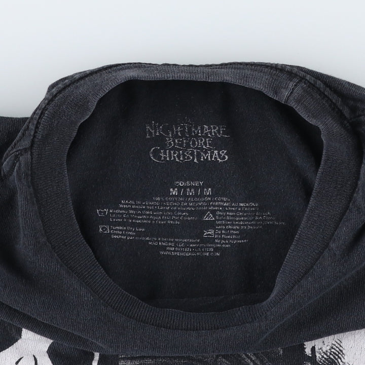 The Nightmare Before Christmas Character Print T-Shirt (Men's Size M) cotton black type Vintage Second Hand