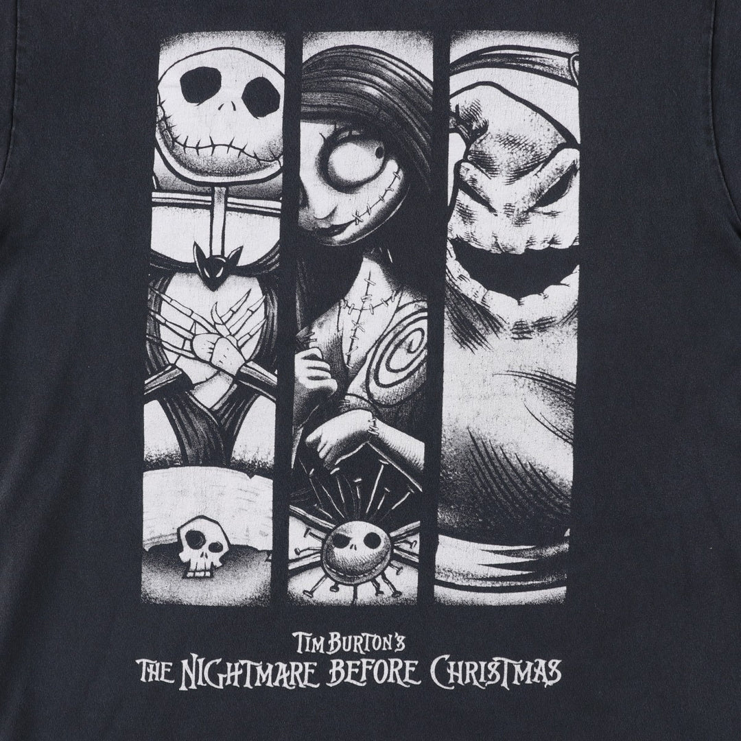 The Nightmare Before Christmas Character Print T-Shirt (Men's Size M) cotton black type Vintage Second Hand