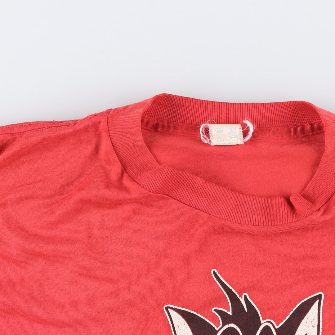 70'S ARTEX Looney Tunes Sylvester Cat Character Print T-Shirt, Made in USA, Men's Size L (Equivalent), Vintage cotton red type Vintage Second Hand