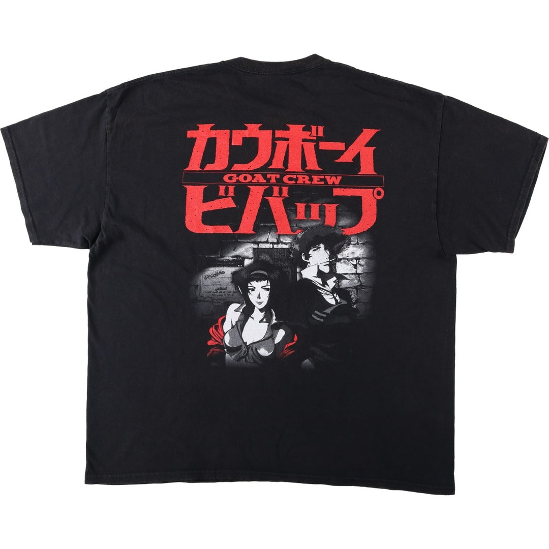 COWBOY BEBOP Cowboy Bebop Anime Character Print T-Shirt Men's XL cotton black type Vintage Second Hand