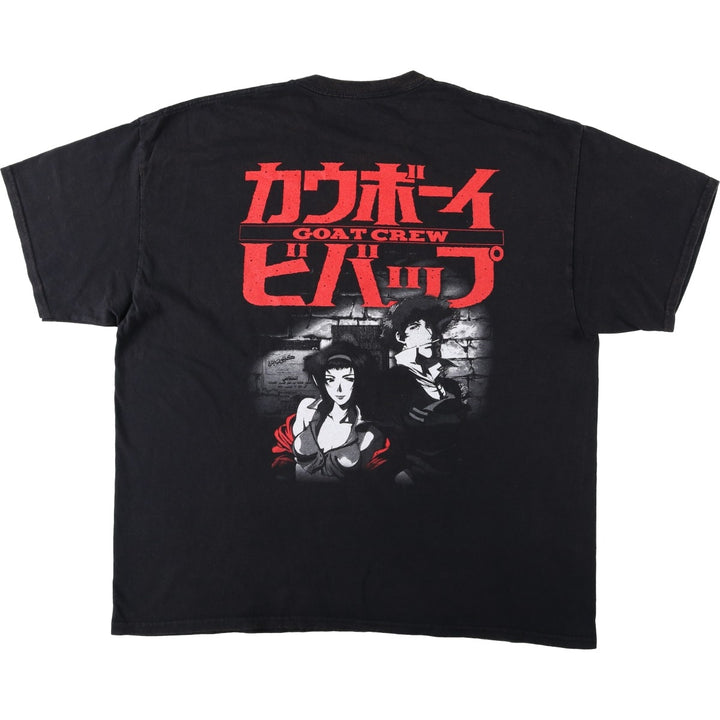 COWBOY BEBOP Cowboy Bebop Anime Character Print T-Shirt Men's XL cotton black type Vintage Second Hand