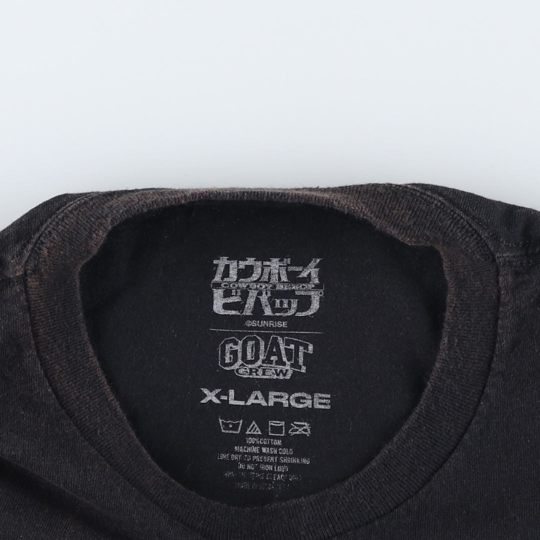 COWBOY BEBOP Cowboy Bebop Anime Character Print T-Shirt Men's XL cotton black type Vintage Second Hand