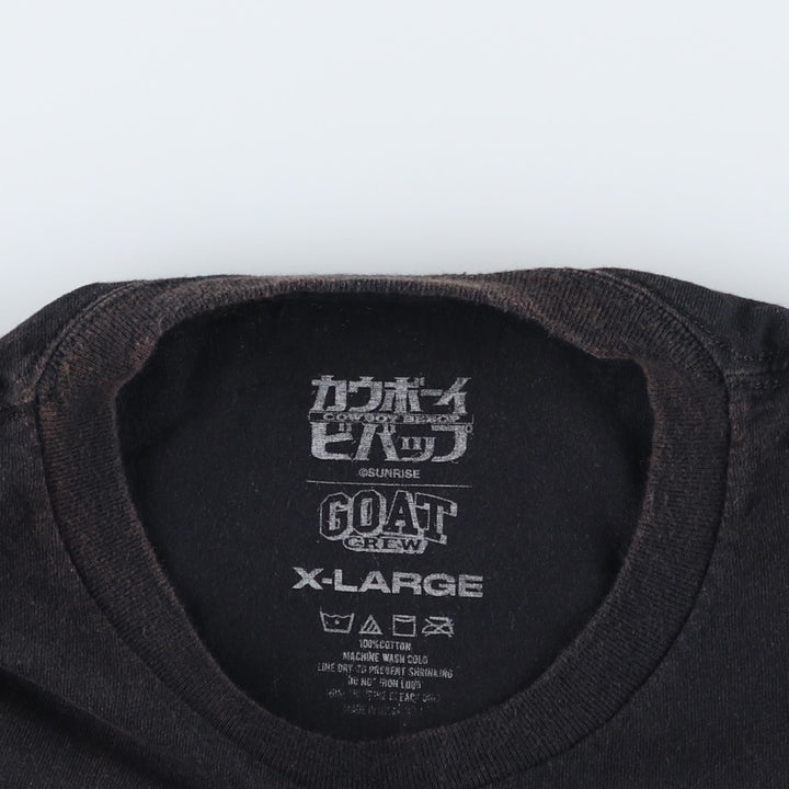 COWBOY BEBOP Cowboy Bebop Anime Character Print T-Shirt Men's XL cotton black type Vintage Second Hand