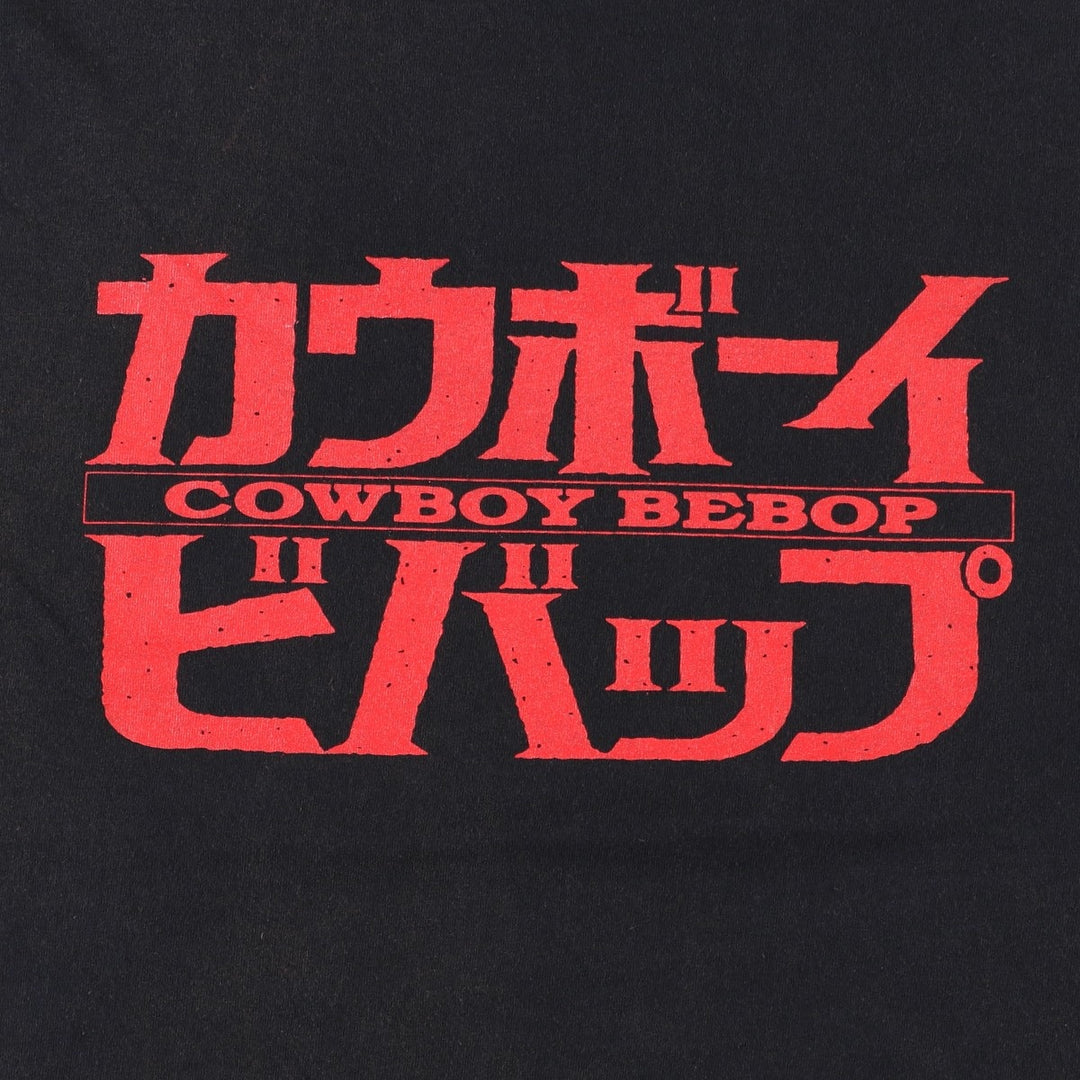 COWBOY BEBOP Cowboy Bebop Anime Character Print T-Shirt Men's XL cotton black type Vintage Second Hand