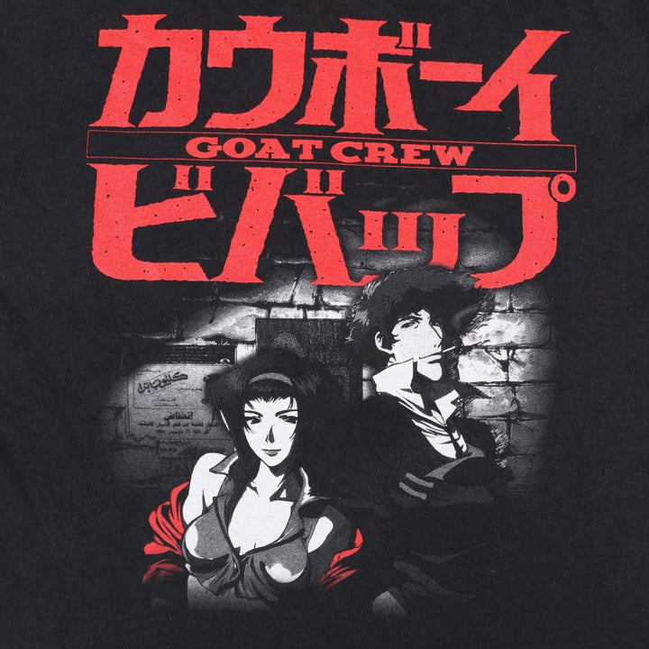 COWBOY BEBOP Cowboy Bebop Anime Character Print T-Shirt Men's XL cotton black type Vintage Second Hand