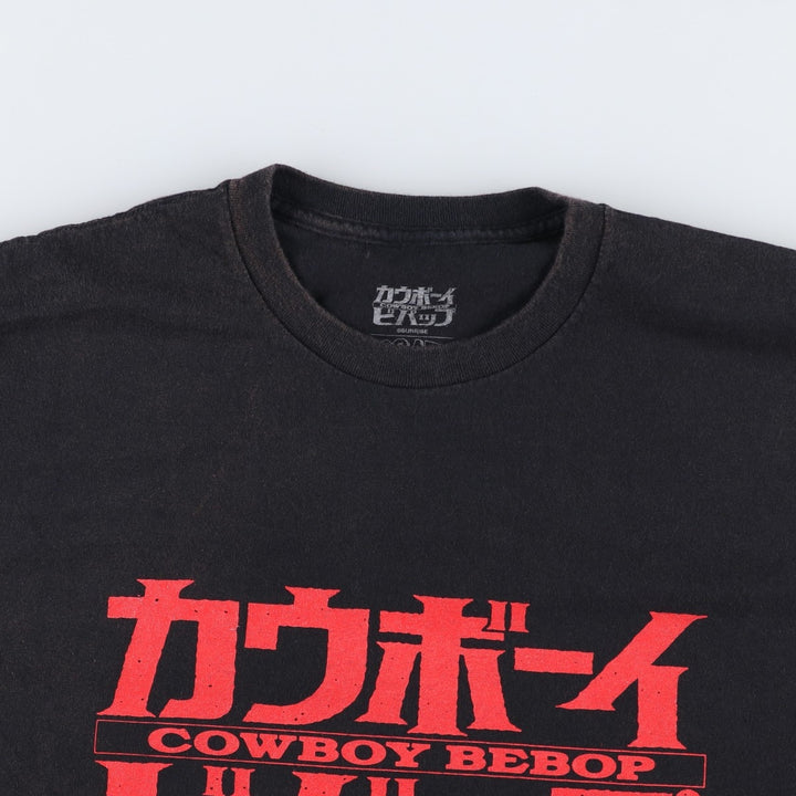 COWBOY BEBOP Cowboy Bebop Anime Character Print T-Shirt Men's XL cotton black type Vintage Second Hand