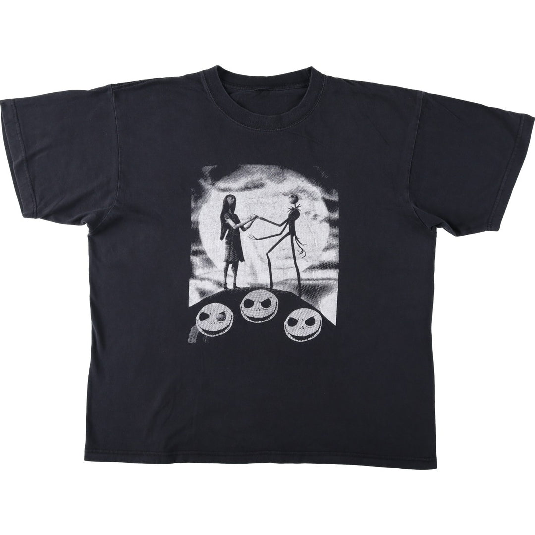 The Nightmare Before Christmas Character Print T-Shirt (Men's XL equivalent) unclear black type Vintage Second Hand