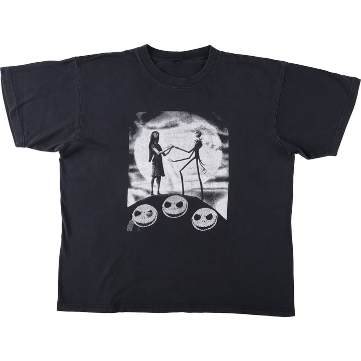 The Nightmare Before Christmas Character Print T-Shirt (Men's XL equivalent) unclear black type Vintage Second Hand