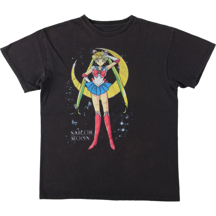 SAILOR MOON Usagi Tsukino Anime Character Print T-Shirt (Men's XL equivalent) unclear black type Vintage Second Hand