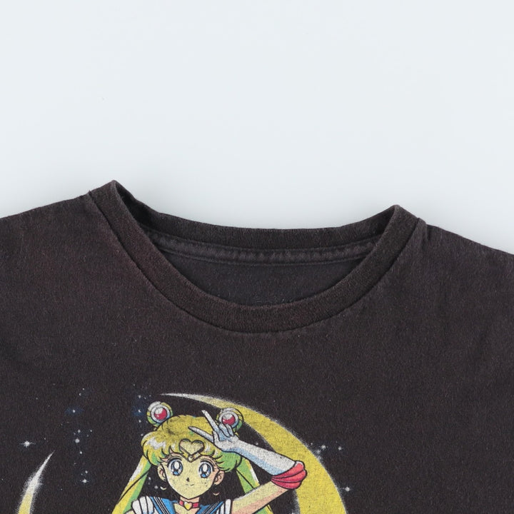 SAILOR MOON Usagi Tsukino Anime Character Print T-Shirt (Men's XL equivalent) unclear black type Vintage Second Hand