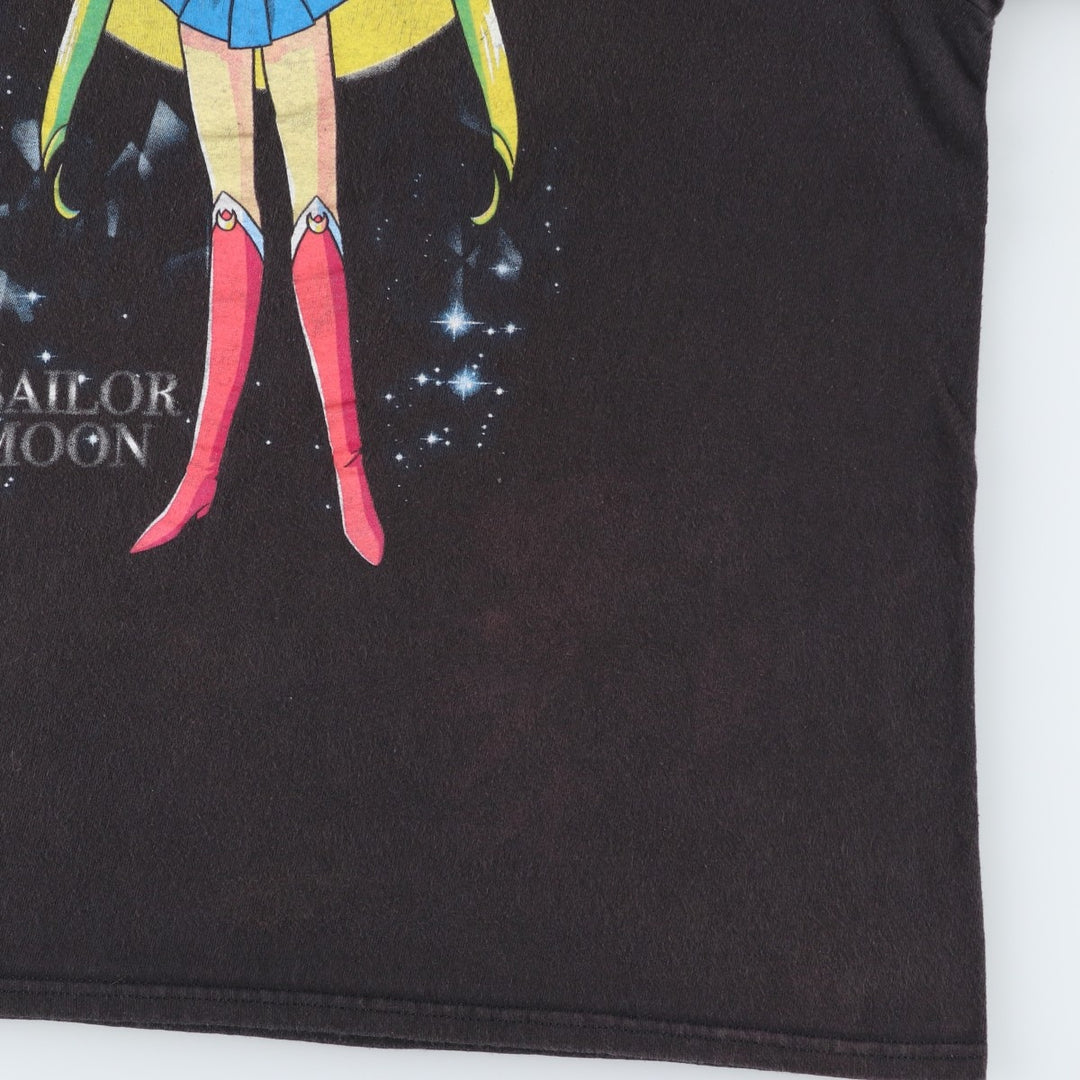SAILOR MOON Usagi Tsukino Anime Character Print T-Shirt (Men's XL equivalent) unclear black type Vintage Second Hand