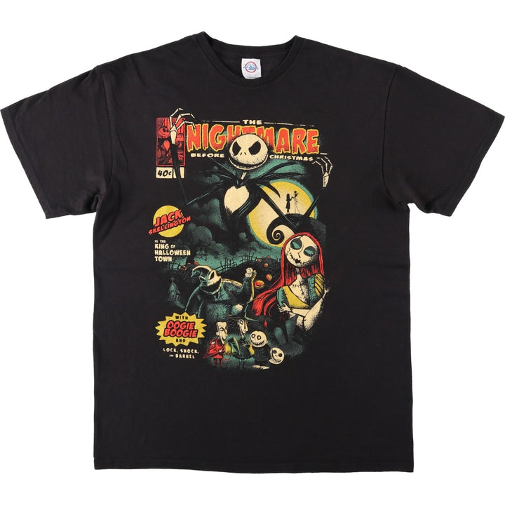 DELTA The Nightmare Before Christmas Character Print T-Shirt (Men's Size L) cotton black type Vintage Second Hand