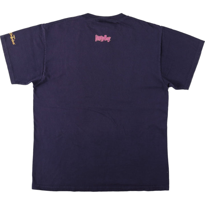 DELTA RALLY BOY Character Print T-Shirt (Men's Size L) cotton navy blue type Vintage Second Hand