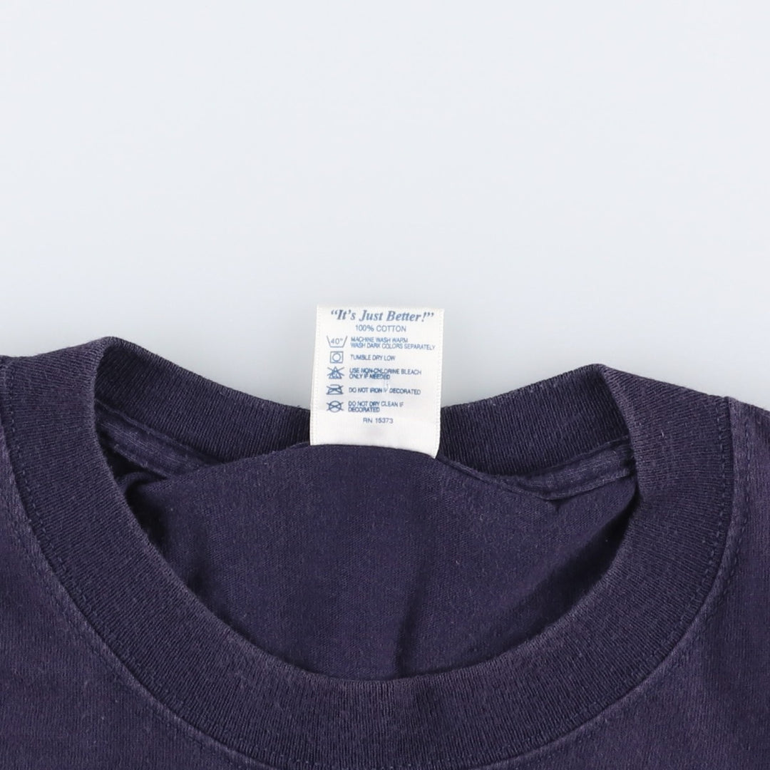 DELTA RALLY BOY Character Print T-Shirt (Men's Size L) cotton navy blue type Vintage Second Hand