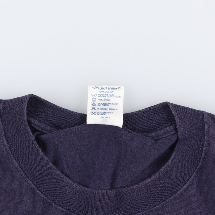 DELTA RALLY BOY Character Print T-Shirt (Men's Size L) cotton navy blue type Vintage Second Hand