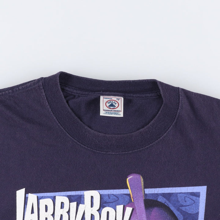 DELTA RALLY BOY Character Print T-Shirt (Men's Size L) cotton navy blue type Vintage Second Hand