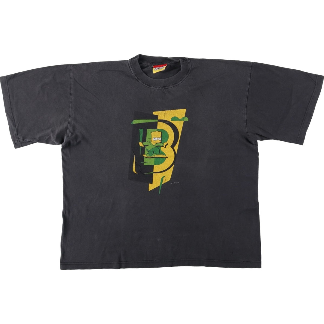 THE SIMPSONS Bart Character Print T-Shirt (Men's Size XL) unclear black type Vintage Second Hand