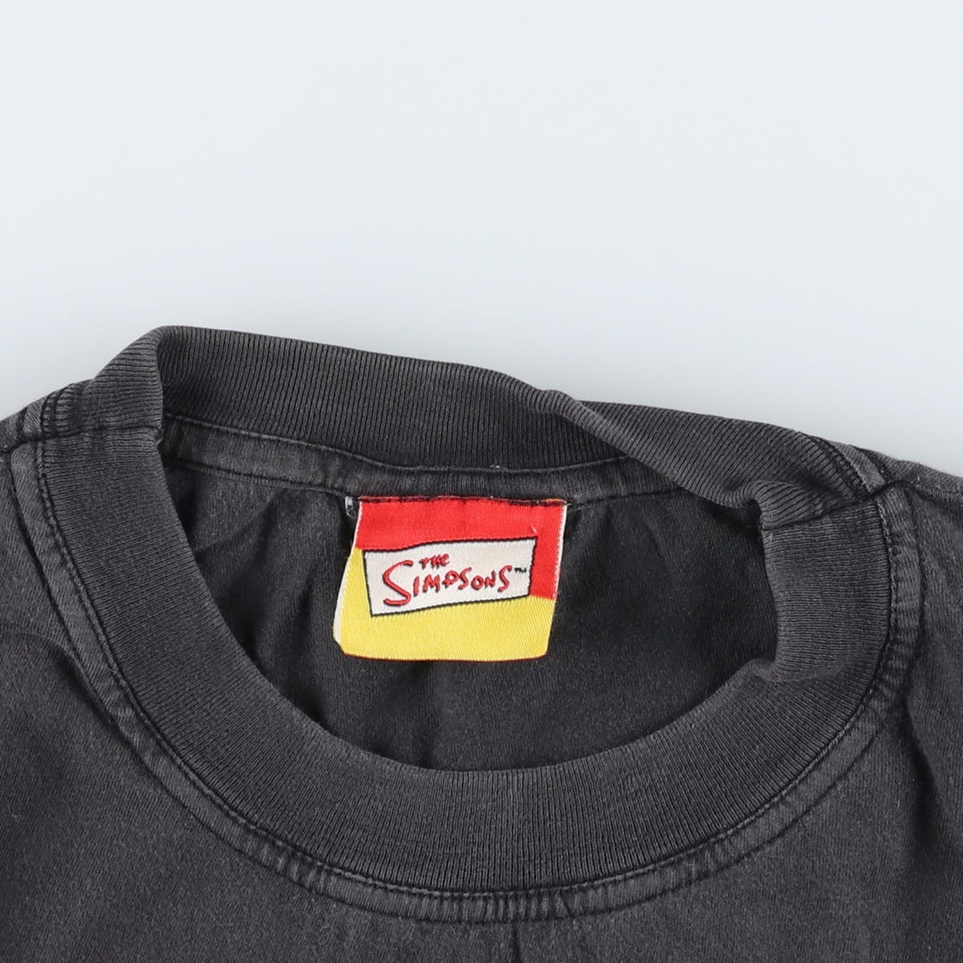 THE SIMPSONS Bart Character Print T-Shirt (Men's Size XL) unclear black type Vintage Second Hand