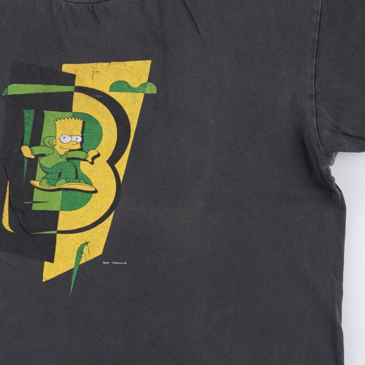 THE SIMPSONS Bart Character Print T-Shirt (Men's Size XL) unclear black type Vintage Second Hand