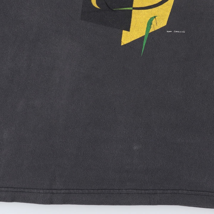 THE SIMPSONS Bart Character Print T-Shirt (Men's Size XL) unclear black type Vintage Second Hand